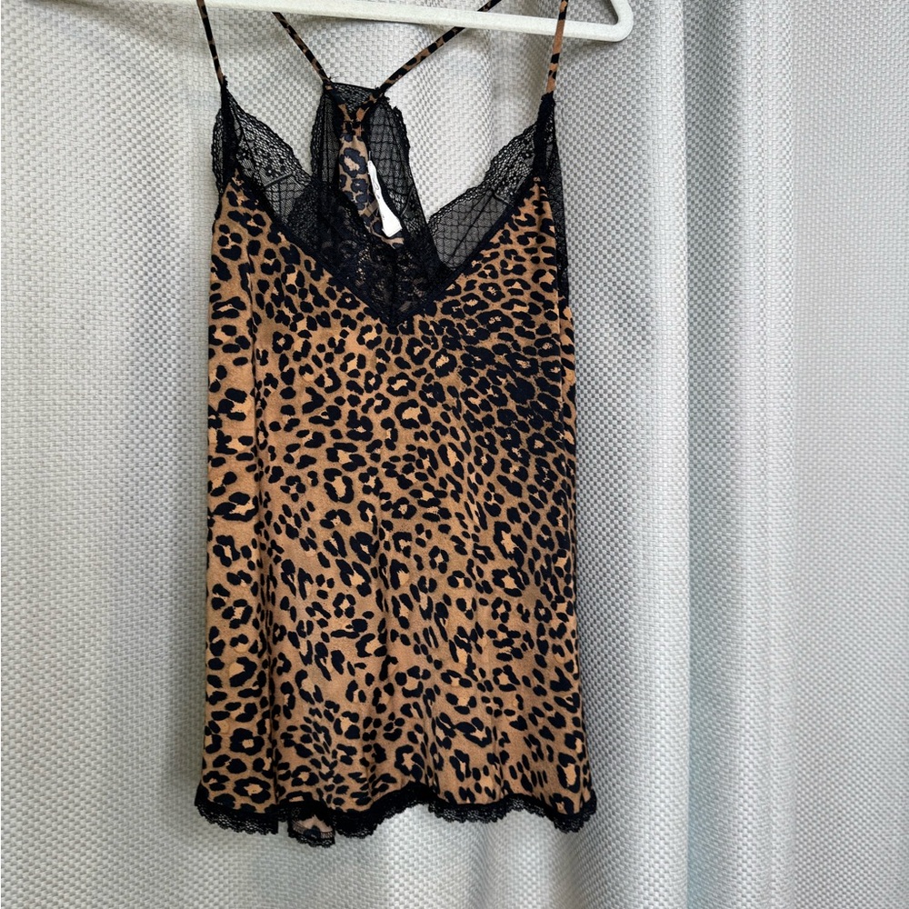 19” ptp Leopard Print Lace Trim Cami